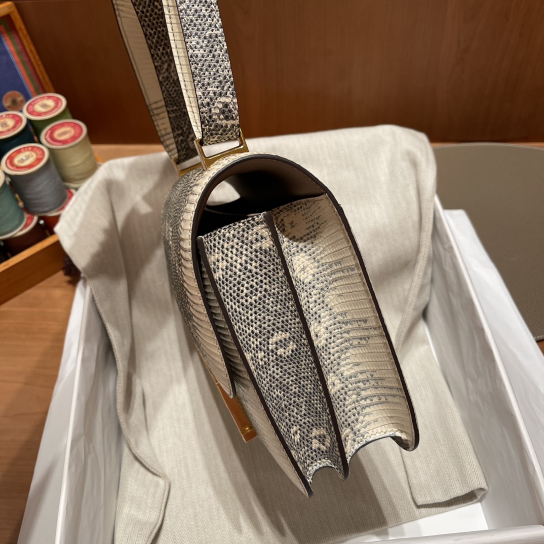 에르메스 콘스탄스24 옴브레 금장 리자드 가죽